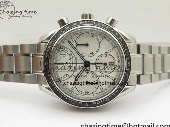 0207 Elegant Speedmaster Racing Master SS HRF 1:1 Best Edition White Dial on SS Bracelet A 7864